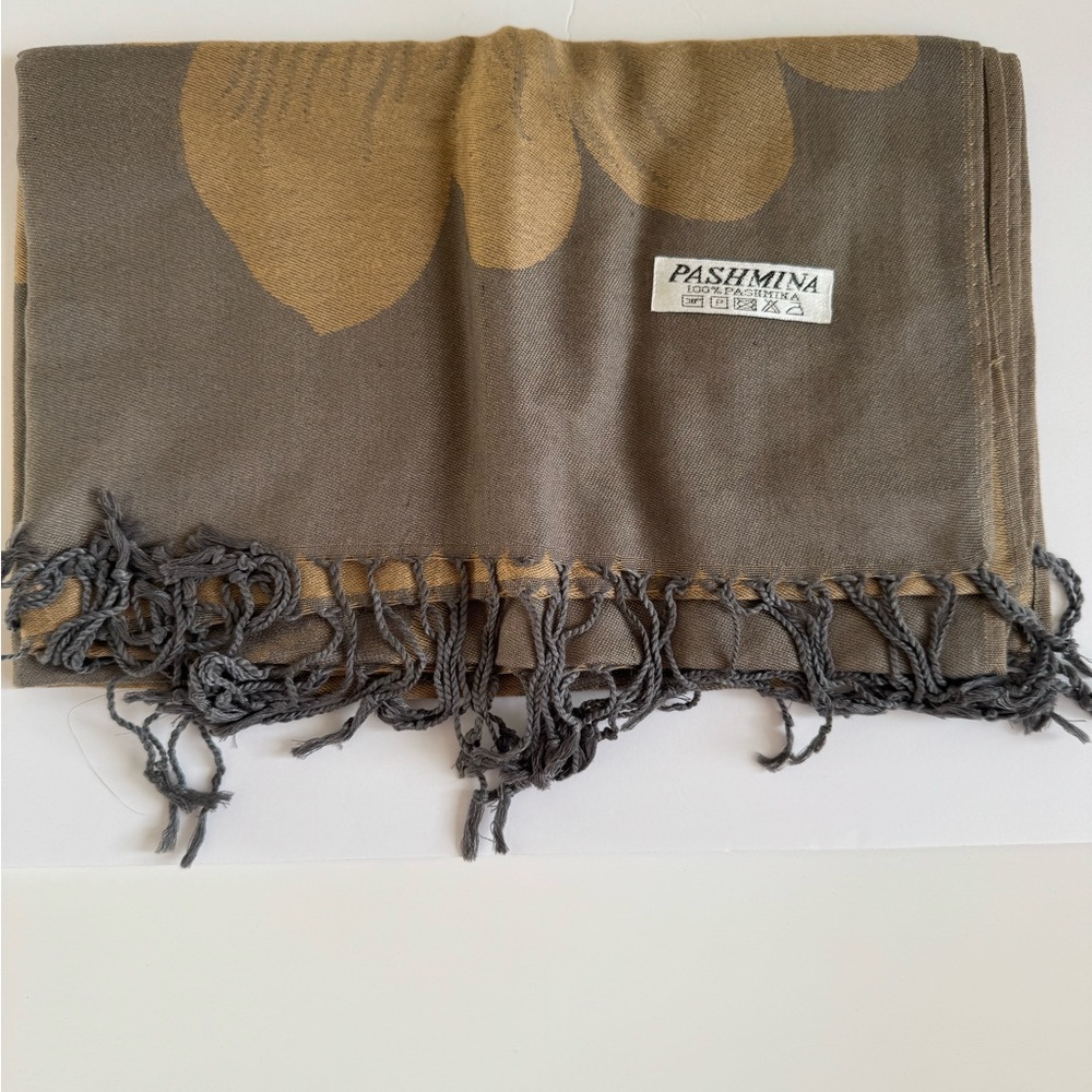 Pashmina Elegant Gray and Brown Scarf